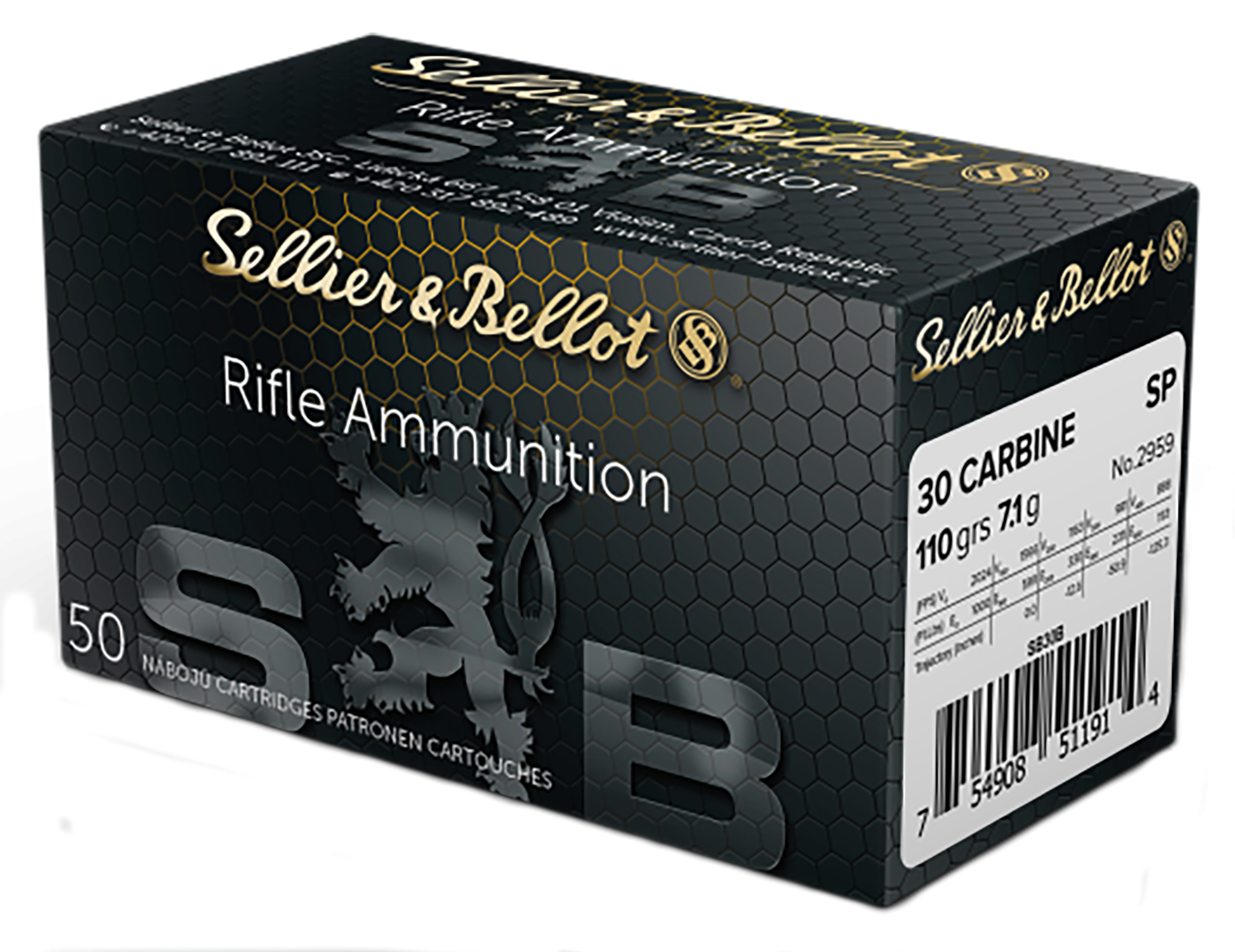 Sellier & Bellot SB30B Rifle  30Carbine 110gr Soft Point 50 Rounds
