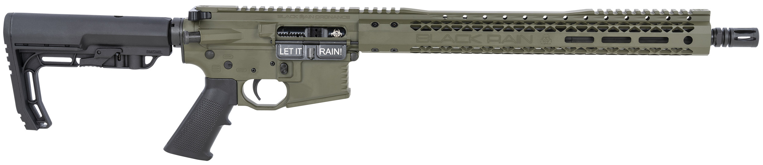 Black Rain BRO-20110401 Billet  5.56x45mm NATO 16" 30+1 OD Green Cerakote Black 6 Position MFT Minimalist Stock Black MFT Grip