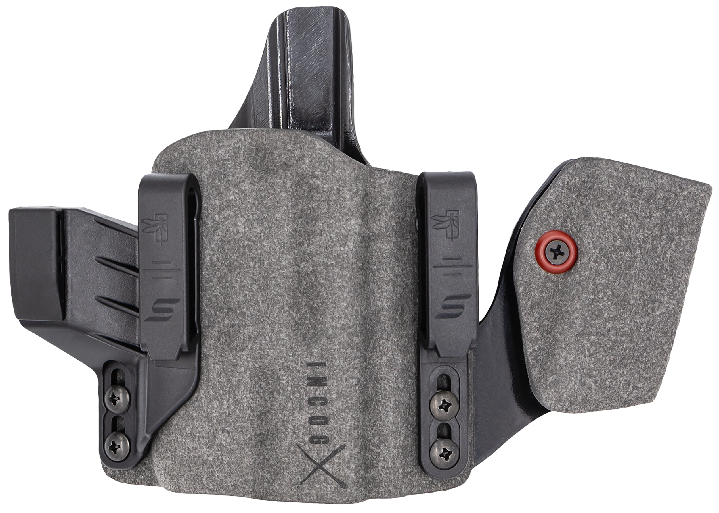 Safariland INCOG0835A0CX261MC IncogX  w/Mag Caddy IWB Black/Gray Boltaron Belt Clip Fits Glock 17/19 Right Hand