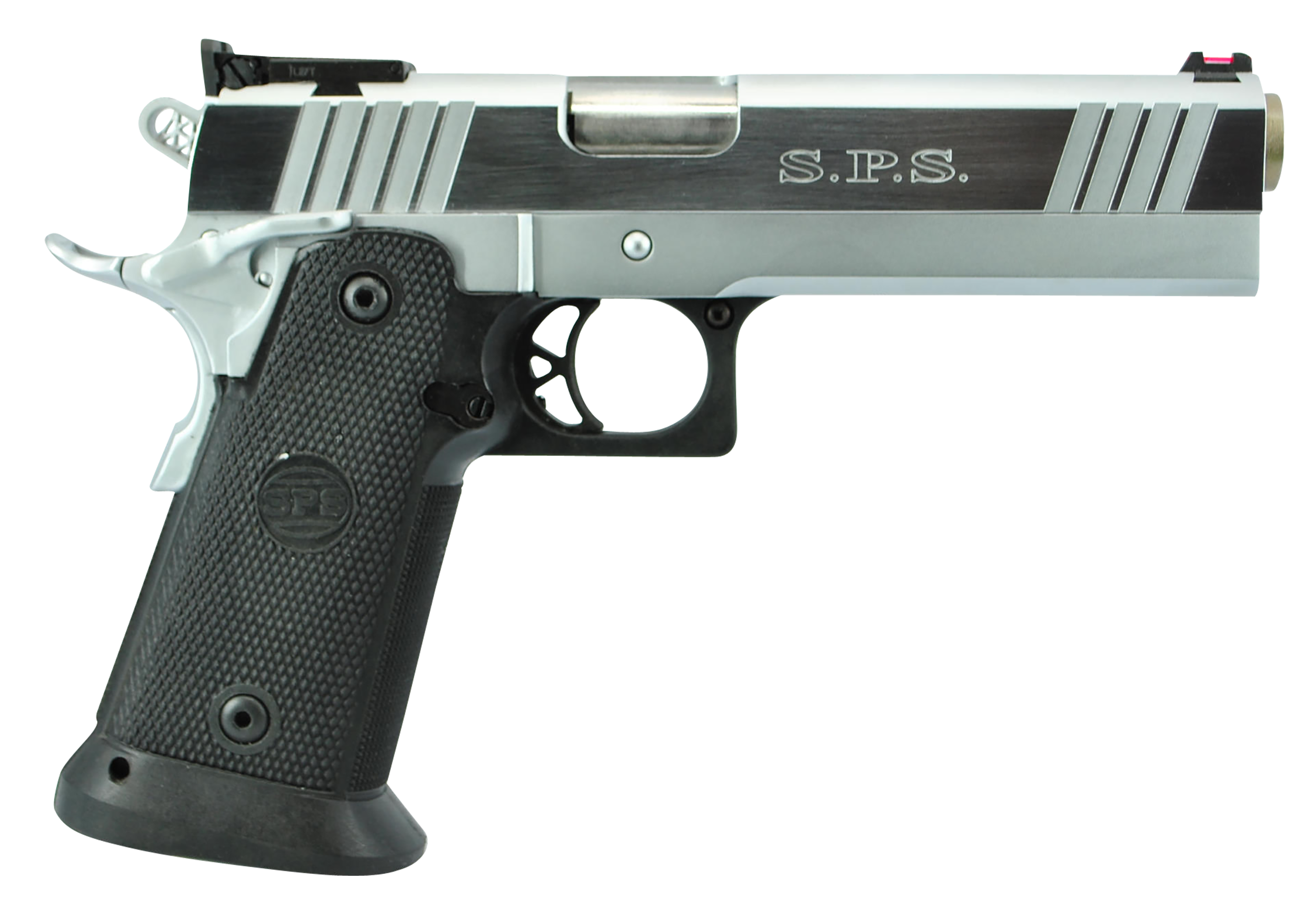 TriStar 85676 SPS Pantera 1911 9mm Luger 18+1 5" Stainless Steel Barrel, Chrome Serrated Steel Slide, Chrome Steel Frame w/Beavertail, Black Polymer Grip