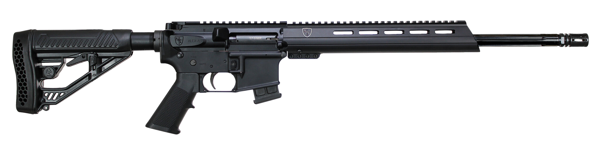 Alexander Arms Standard 17 Hornady Magnum Rimfire (HMR), 18in. Barrel, 10rd, Mil-spec A2 Grip & M4 Stock, & G10 Handguard - Black (NPN: RST17)