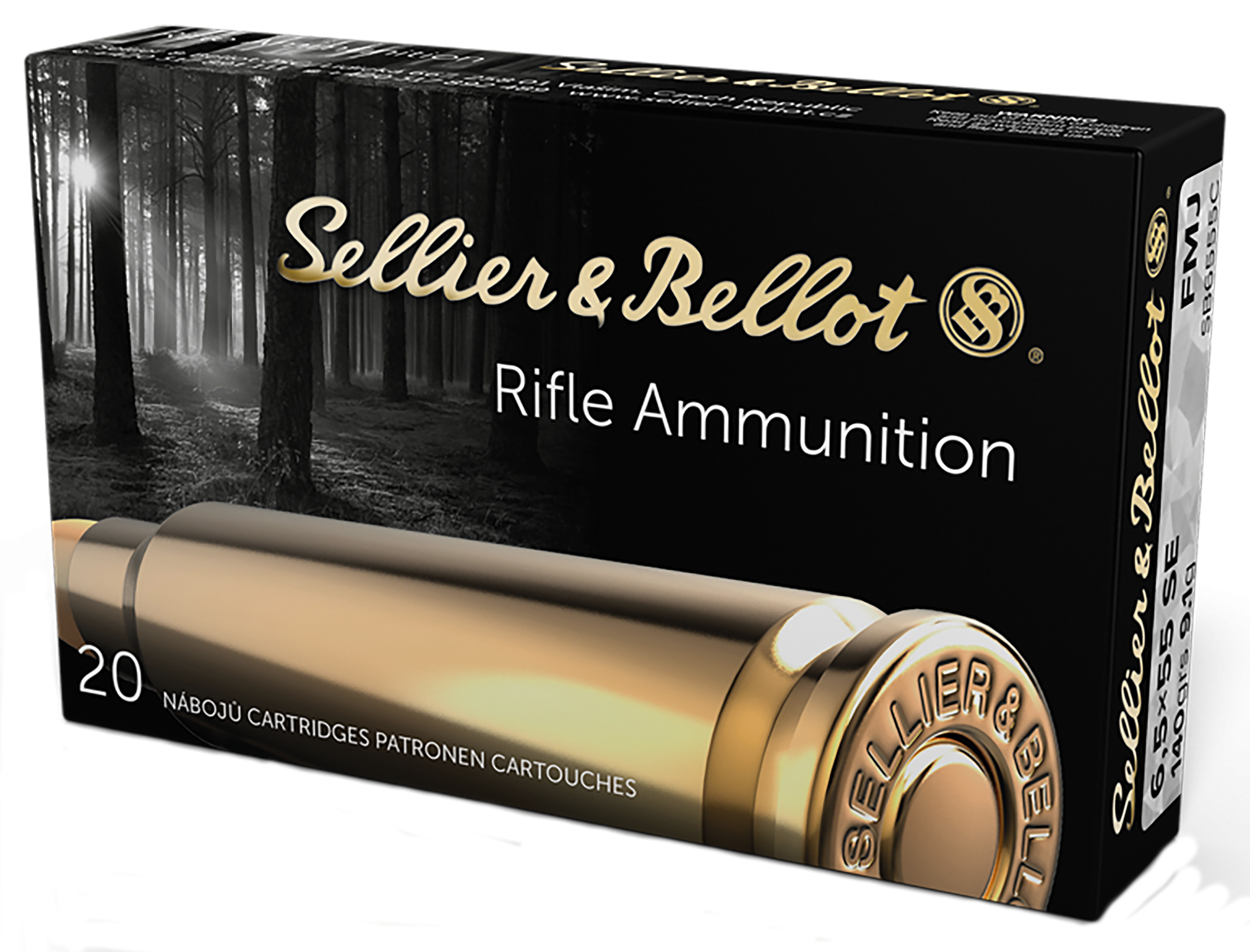 Sellier & Bellot SB6555C 6.5x55 Swedish Full Metal Jacket Boat Tail 140 Grain 20 Rounds