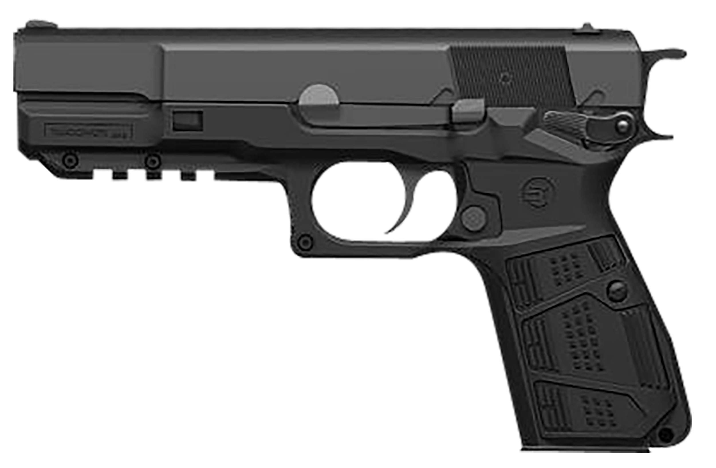 Recover Tactical HPC-01 Grip & Rail System  Black Polymer Picatinny for Browning Hi-Power                                                                                                               