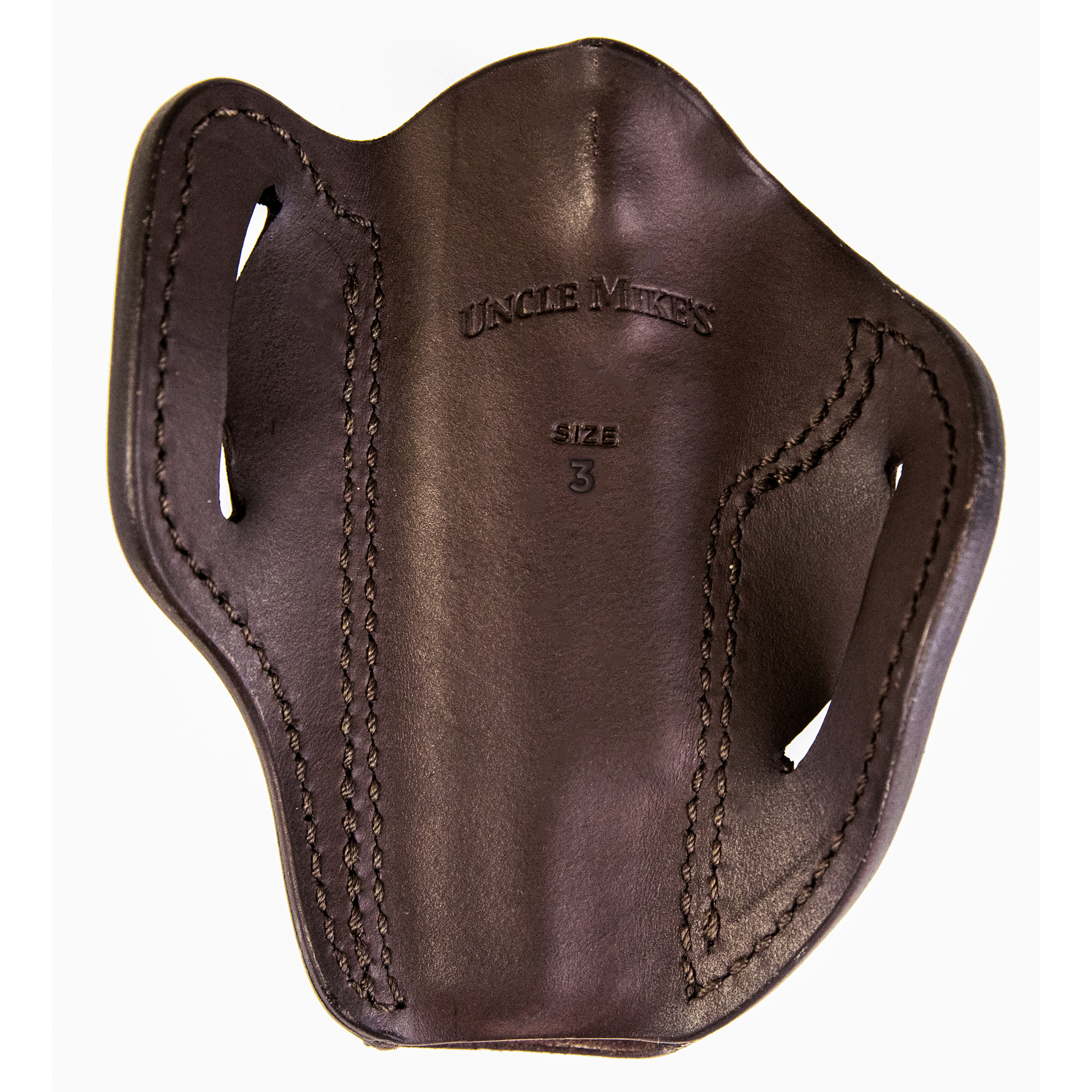 Uncle Mikes-leather(1791) UMOWB3BRWR Outside The Waistband Holster OWB Size 03 Brown Leather Belt Slide Fits 1911 5" Right Hand - UMOWB3BRWR - 810102212443