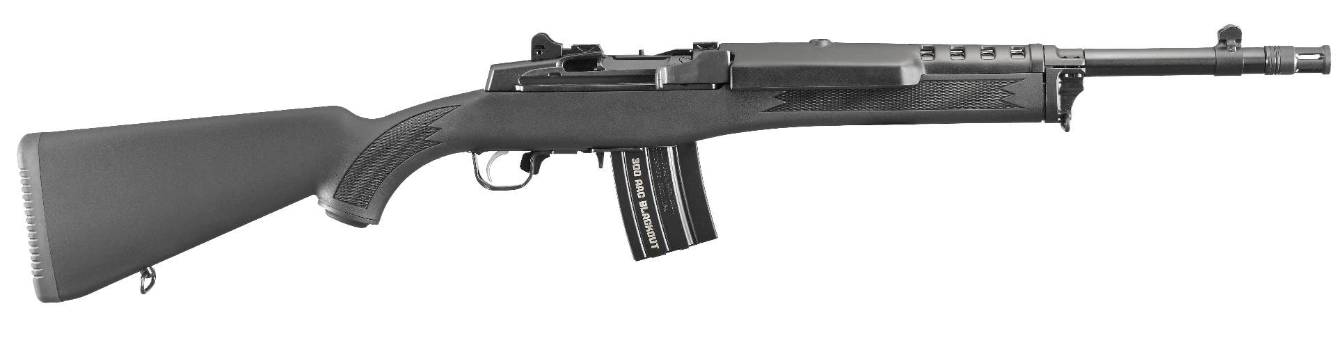 Ruger 5864 Mini-14 Tactical 300 Blackout 20+1 16.12" Blued Threaded Barrel, Blued Drilled & Tapped Steel Receiver, Black Synthetic Fixed Stock, Right Hand - 5864 - 736676058648