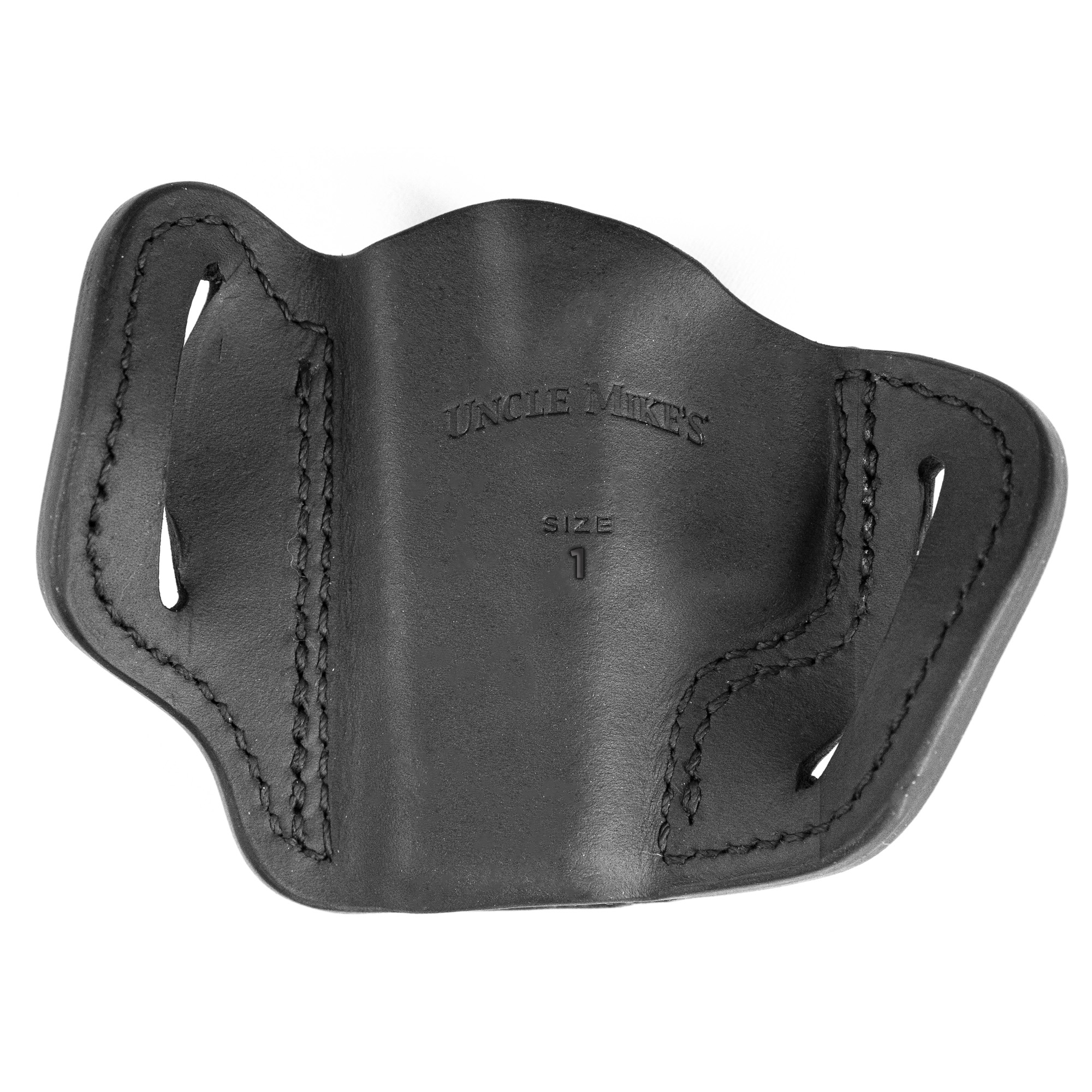Uncle Mikes-leather(1791) UMOWB1MBLR Outside The Waistband  OWB Size 01 Matte Black Leather Belt Slide Fits Springfield Hellcat Right Hand - UMOWB1MBLR - 810102212412
