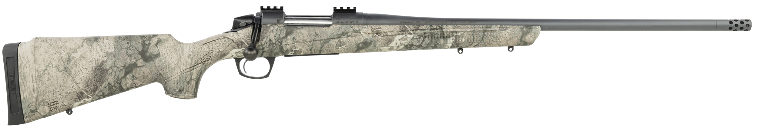 CVA CR6971 Cascade  Full Size 6.5 Creedmoor 3+1 22" Sniper Gray Cerakote Steel Threaded Barrel, Sniper Gray Cerakote Steel Receiver, Exclusive Realtree Rockslide Fixed w/SoftTouch Stock, Right Hand