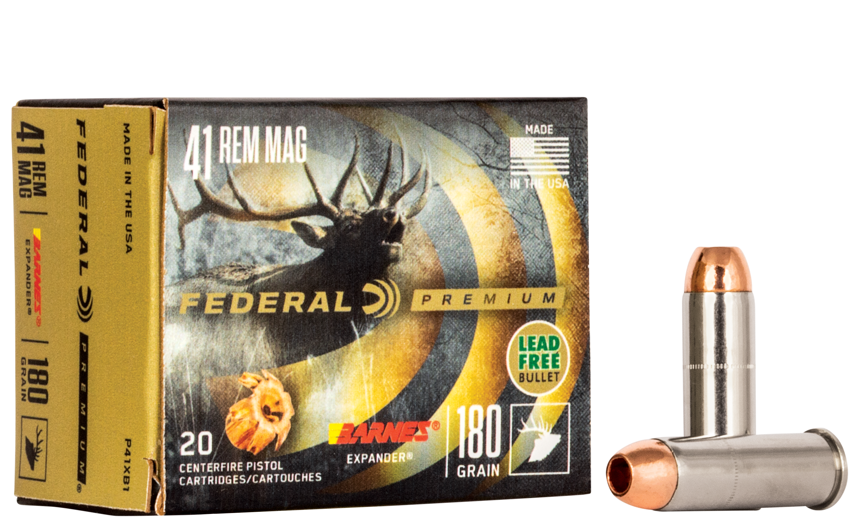 Federal Premium Pistol Ammo 41 Remington Barnes Expander 180 Grain 20 Rounds