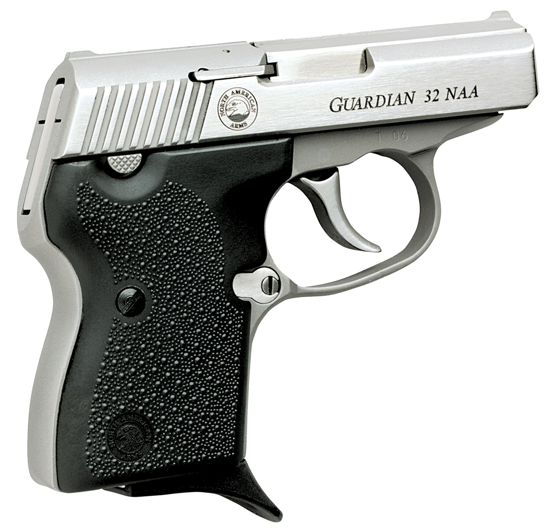 North American Arms 32NAA Guardian  32 NAA 2.50" Barrel 6+1 Stainless Steel Slide, Black Rubber Grips