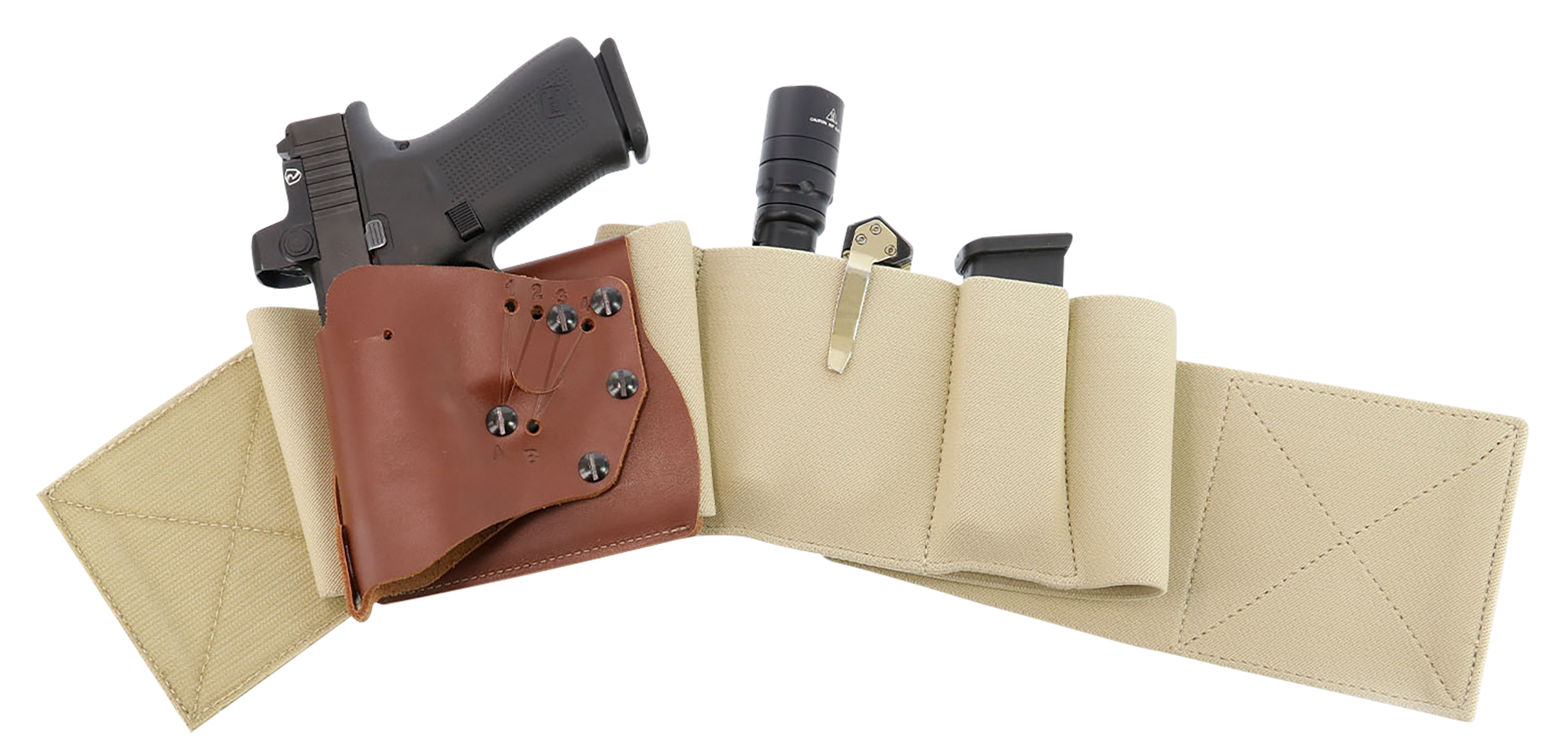 Galco UWERKHMED UnderWraps Elite Khaki Medium Leather/Nylon