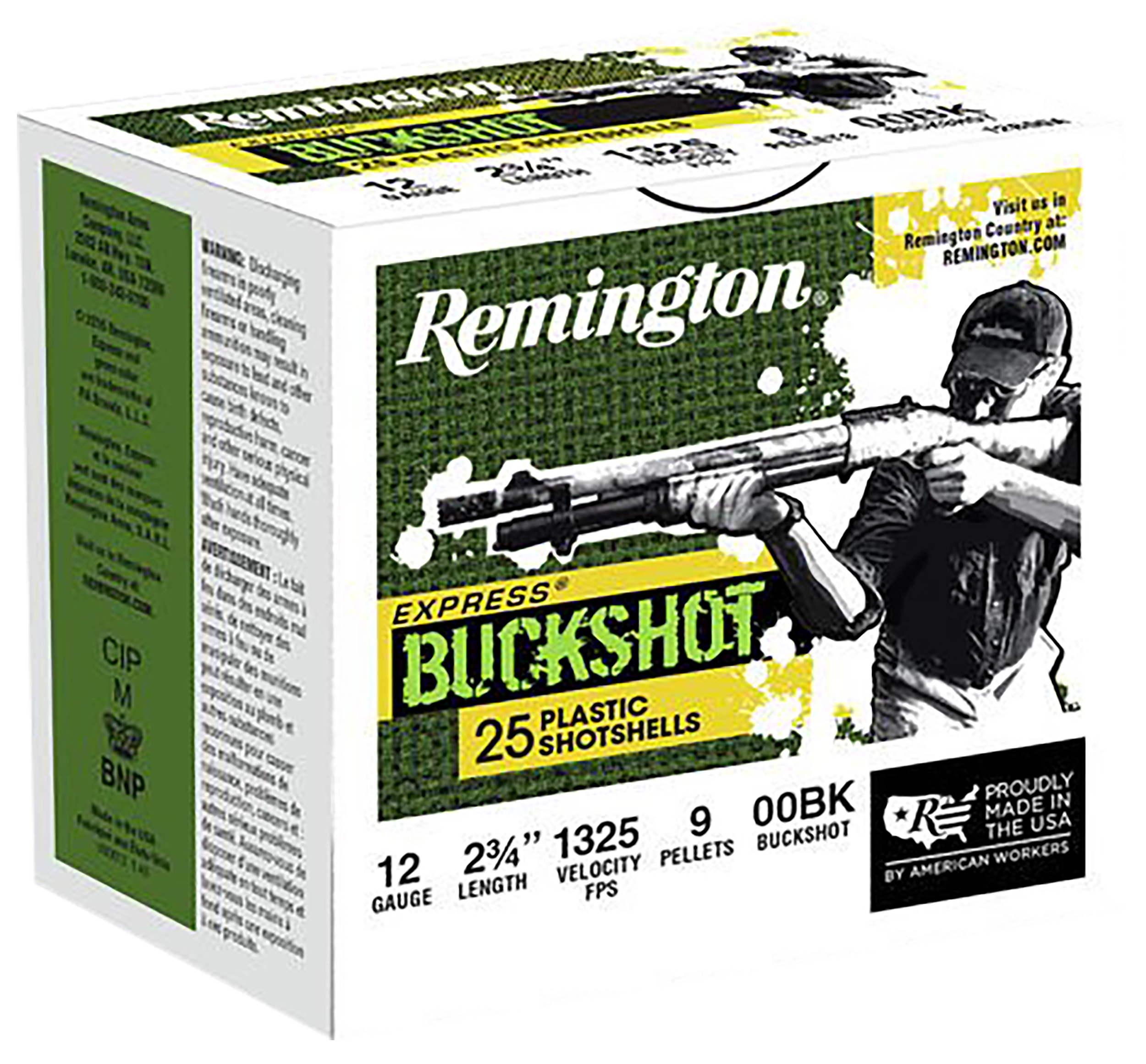 Remington Express Buckshot Loads 12 ga. 2.75 in. 00 Buck Shot 9 Pellets 25 rd. Remington Express Buckshot Loads 12 ga. 2.75 in. 00 Buck Shot 9 Pellets 25 rd.