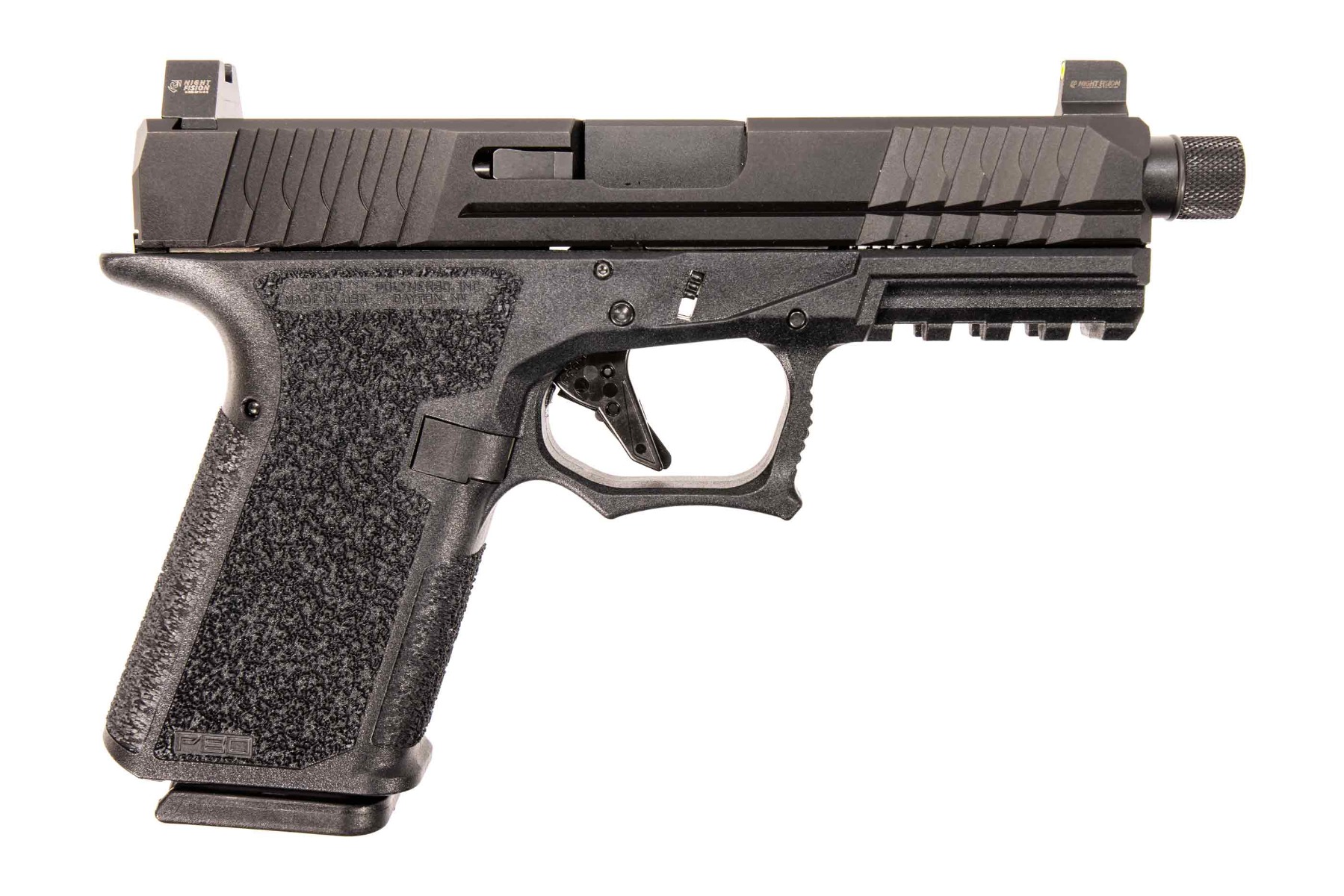 Polymer 80 PFC9 Pistol - Black | 9mm | 4" Threaded Barrel | 15rd | Suppressor Height Night Sights
