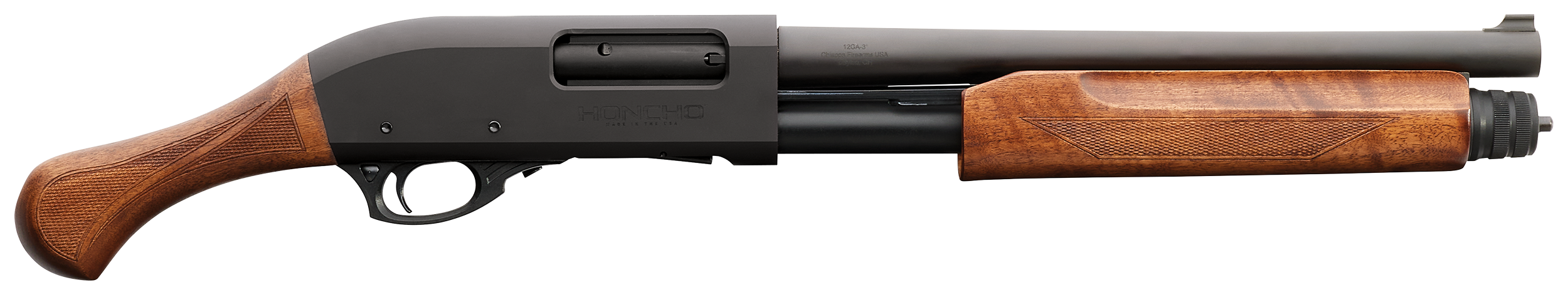 Chiappa Firearms 930.362 Honcho Tactical 12 Gauge Pump 3" 5+1 14" Black Steel Barrel, Black Drilled & Tapped Aluminum Receiver, Checkered Walnut Birds Head Grip