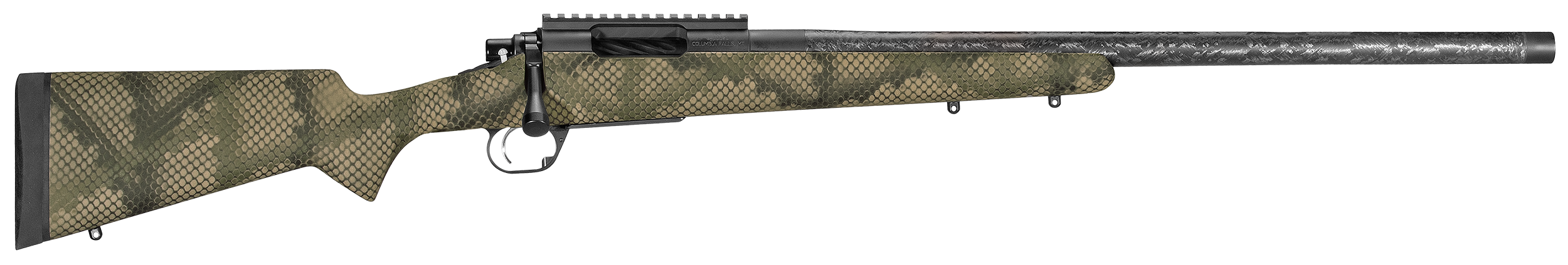 Proof Research 139981 Glacier TI 308 Win 4+1 20" Carbon Fiber Match Grade Threaded Barrel, Black Cerakote Titanium Receivern w/Picatinny Rail, Fixed PROOF Hunter TFDE Carbon Fiber Stock