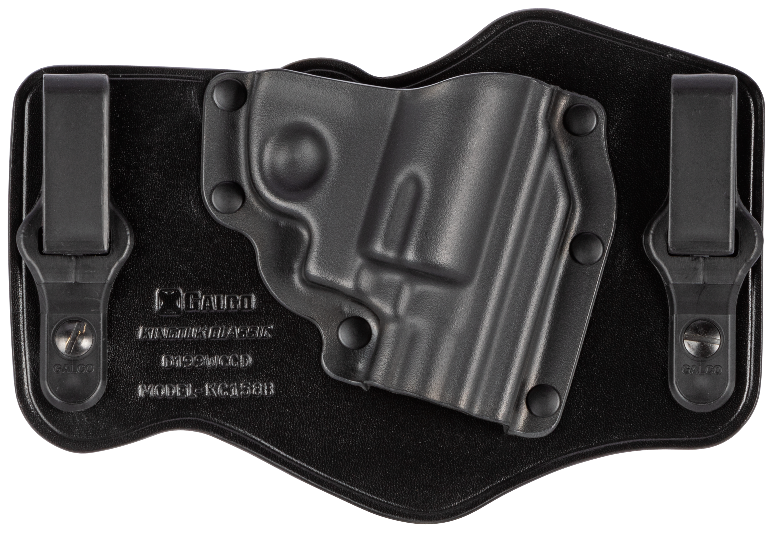 Galco KC158B KingTuk Classic IWB Black Kydex/Leather UniClip Fits S&W J Frame Fits Charter Arms Undercover Right Hand