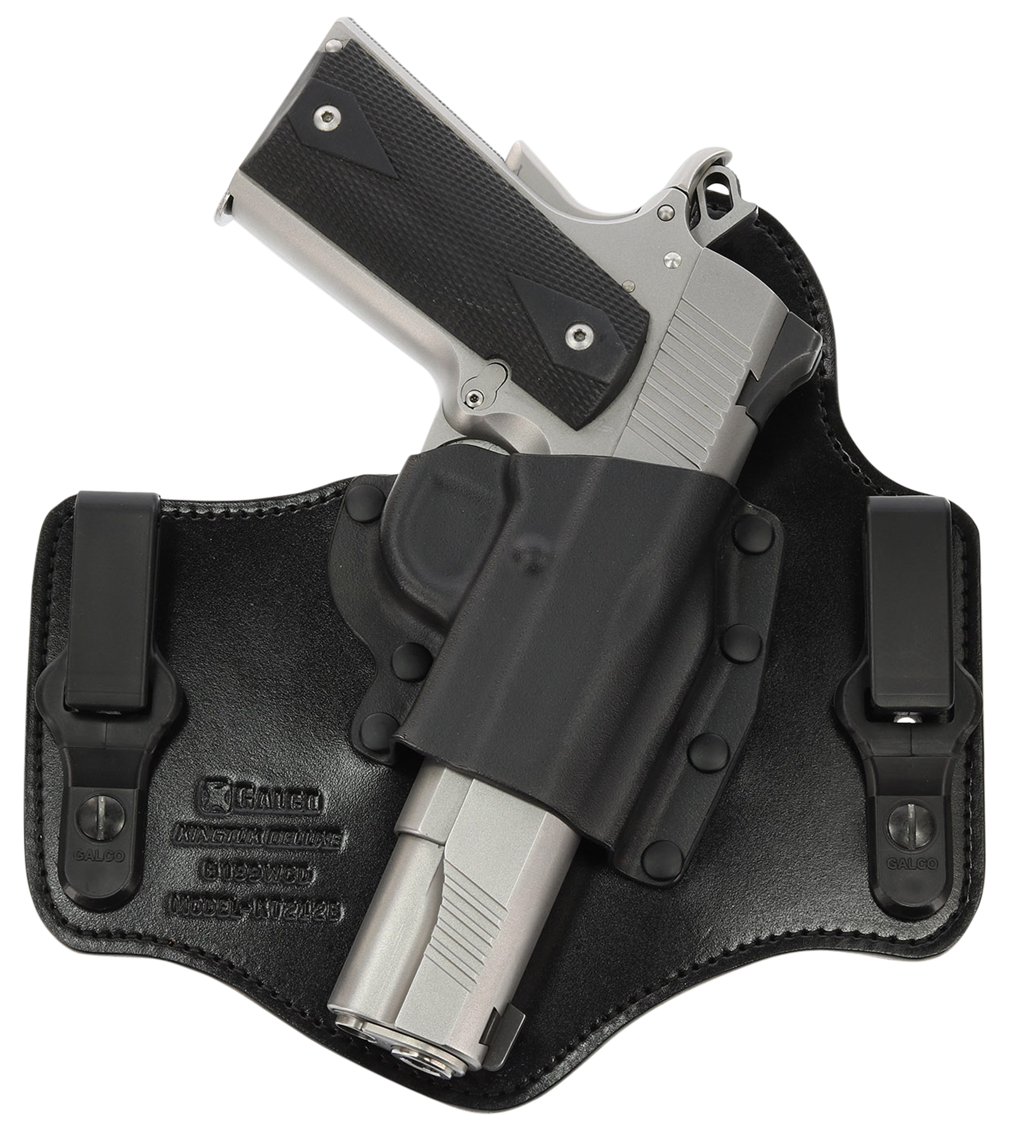 Galco KT472B KingTuk Deluxe IWB Black Kydex/Leather UniClip Fits S&W M&P Fits S&W M&P 2.0 Fits Savage Stance Right Hand                                                                                 