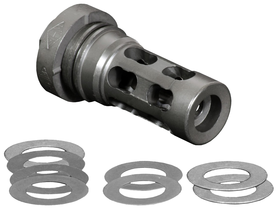 Yankee Hill 4302MB24A QD Light Tactical Muzzle Brake made of Black Finish Steel with 5/8"-24 tpi Threads for 30 Cal AR-Platform