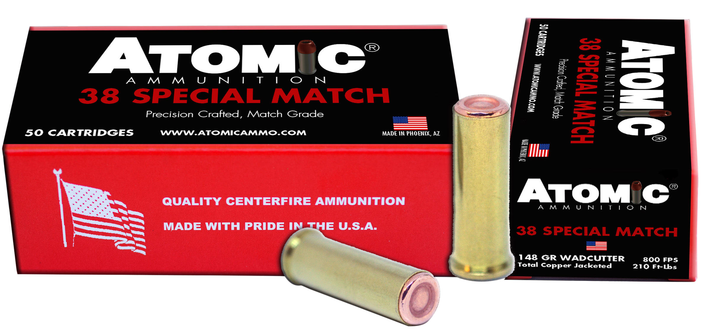 Atomic Ammunition 449 Match Precision Craft 38Special 148gr Hollow Base Wadcutter 50 Rounds