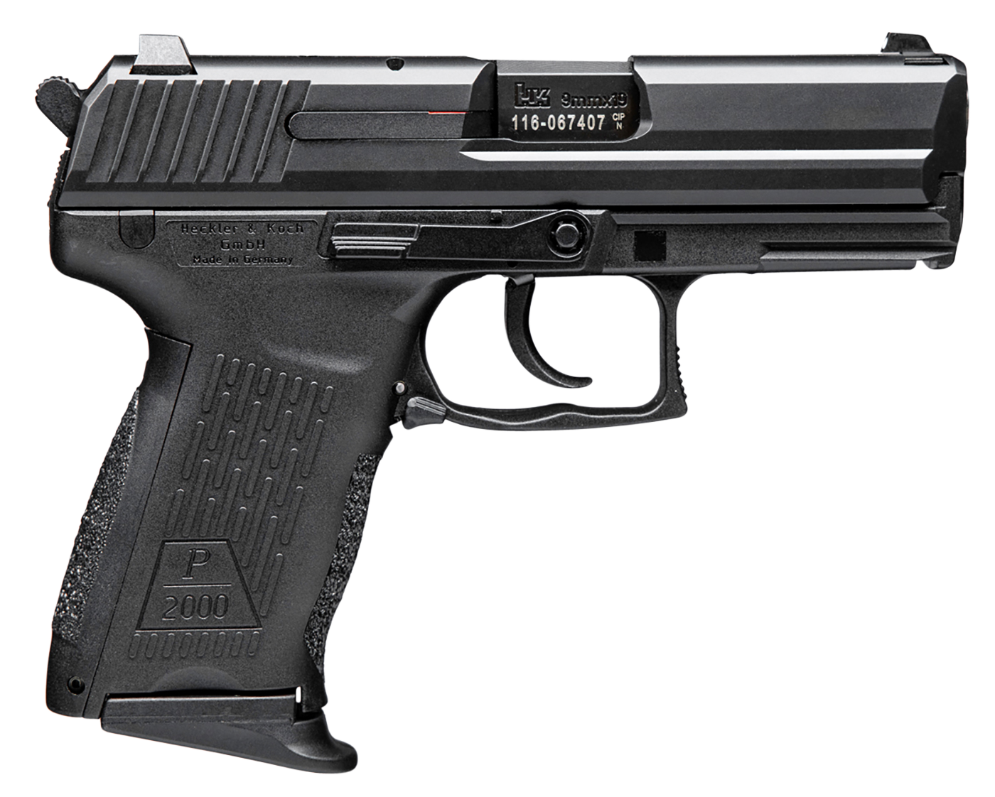 HK 81000040 P2000 V2 LEM Full Size Frame 9mm Luger 10+1, 3.66" Black Steel Barrel, Serrated Steel Slide, Polymer Frame w/Picatinny Rail, Black Interchangeable Backstrap Grip, Ambidextrous