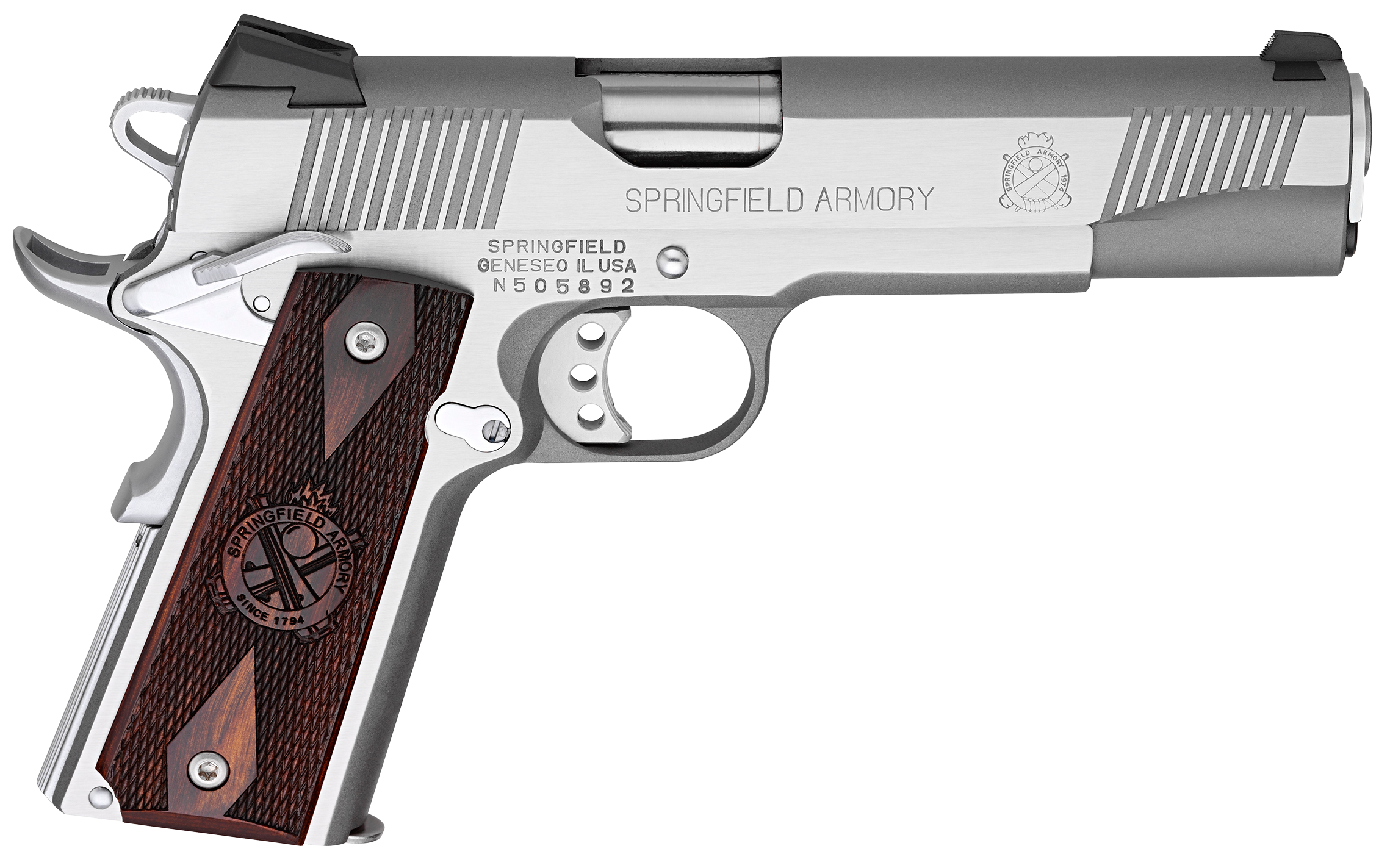 Springfield Armory 1911 Loaded 45 ACP 5 Inch 7 Rounds Stainless Cocobolo Grip