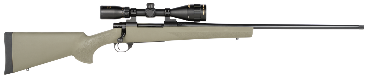 Howa HGP23PRCG M1500 Gamepro Gen2 300 PRC 3+1 24" Threaded Barrel, Blued Metal Finish, Green Fixed Hogue Pillar-Bedded Overmolded Stock, Includes GamePro 4-12x40mm Scope