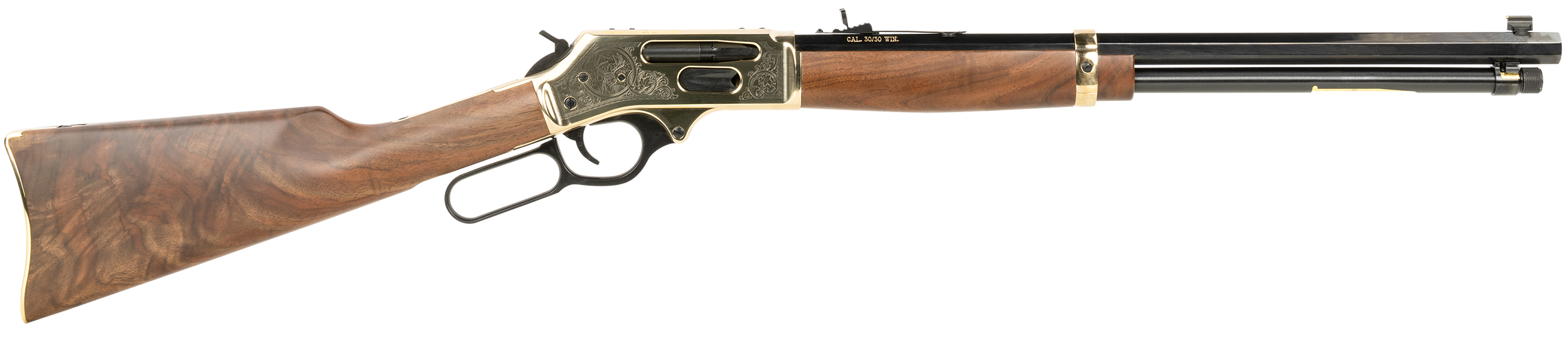 Henry H009BGWL Wildlife 30-30 Win 20" 5 Rounds Polished Brass Engraved