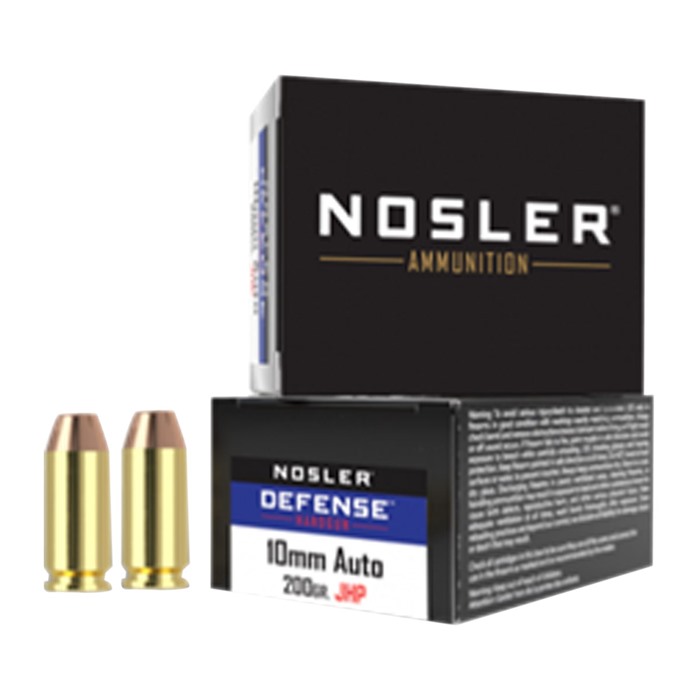 Nosler Defense Handgun Ammunition 10mm 200 gr. B JHP 20 rd.