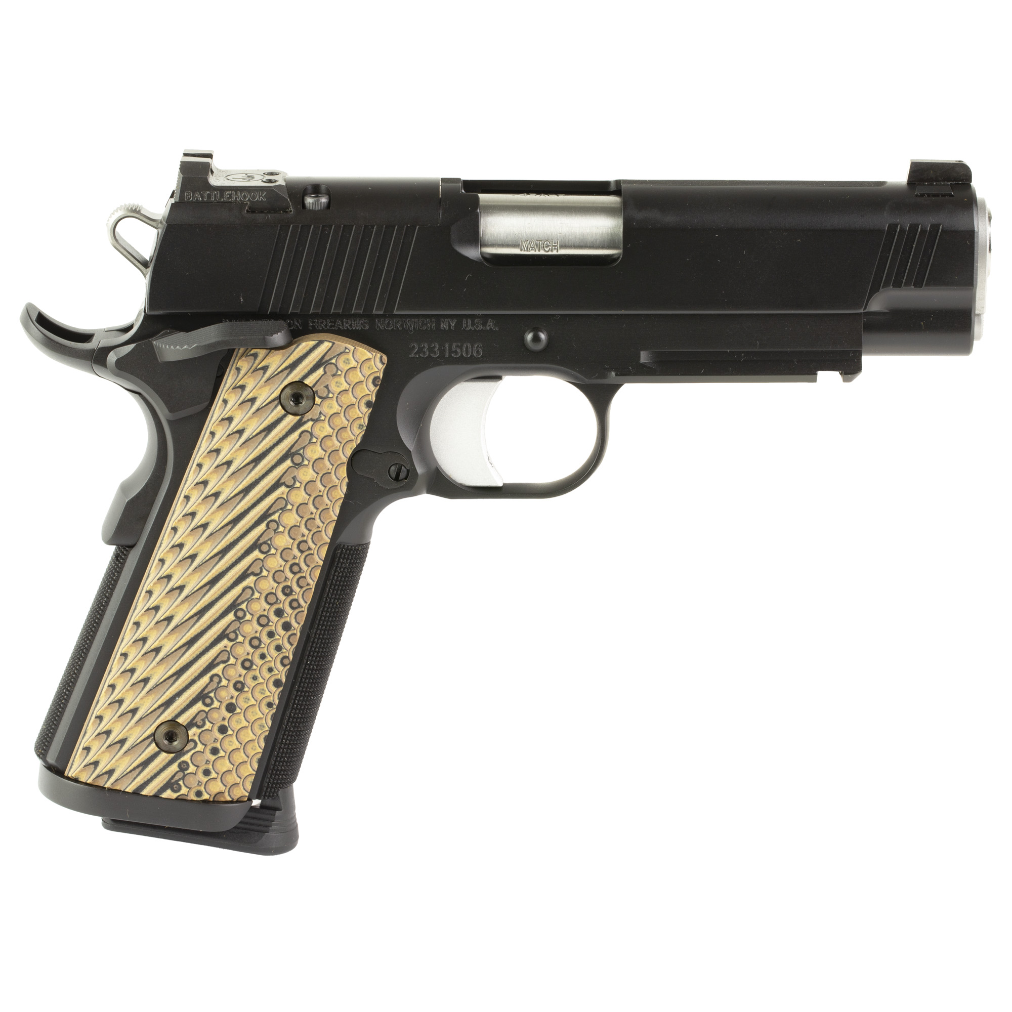 Dan Wesson 01795 Specialist Commander Full Size Frame 45 ACP 8+1 4.25" Stainless Steel Barrel, Black Duty Serrated Steel Slide, Black Duty Steel Frame w/Picatinny Rail, Black/Brown G10 Grip - 01795 - 806703017952