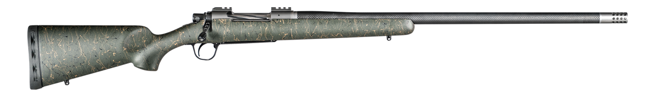 Christensen Arms CA10268315333 Summit TI  Full Size 7mm Rem Mag 3+1, 26" Natural Titanium Steel Threaded Barrel, Natural Titanium Aluminum Receiver, Green w/Black/Tan Accents Fixed Sporter Stock