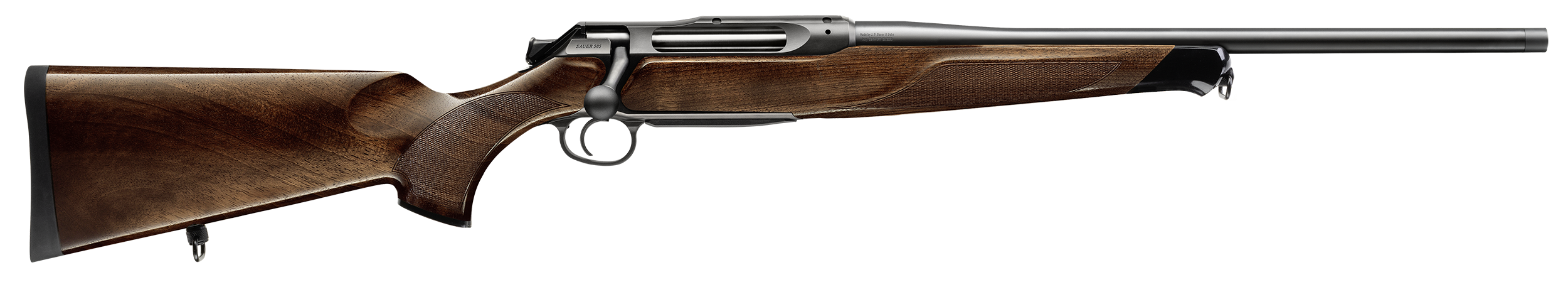 Sauer 80117097 505 Lux Full Size 270 Win 3+1 24" Matte Blued Threaded Barrel, Matte Blued Saddle Mount Steel Receiver, Grade 2 Wood Fixed Stock