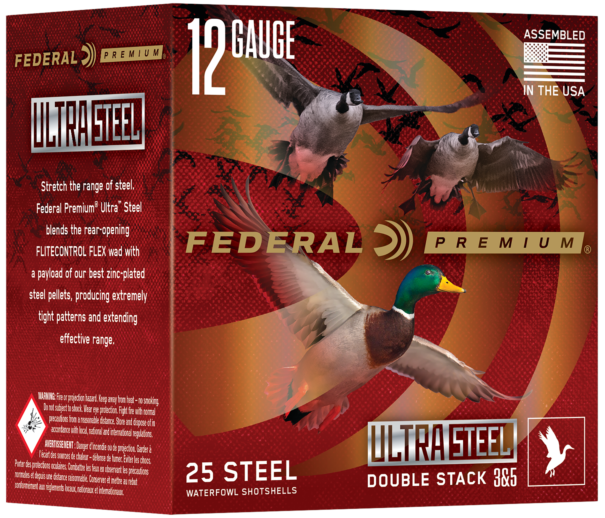 Federal Premium Ultra Steel Waterfowl Shotgun Ammo 12 ga. 3 in. 1 1/4 oz. 2 & 4 Shot 25 rd.