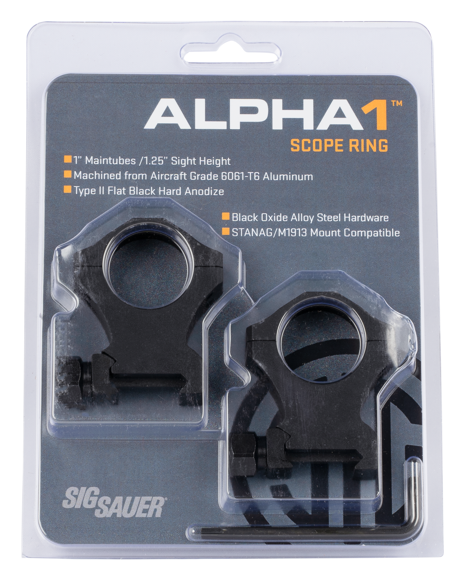 Sig Sauer Alpha 1 1 Inch Extra High 0 MOA Scope Mount