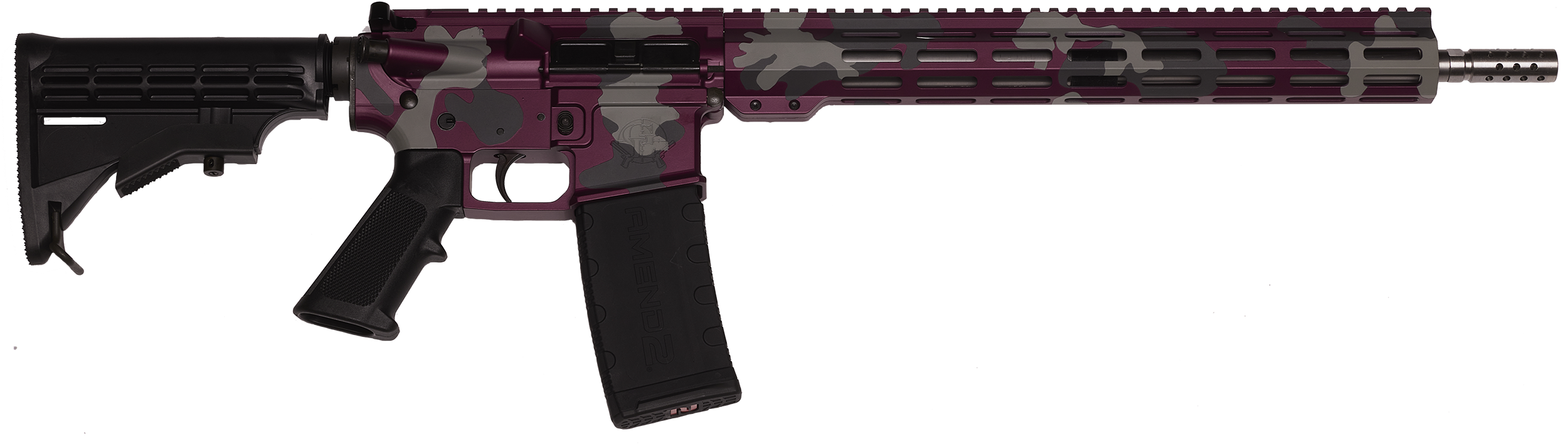 Great Lakes Firearms GL15223SSMMAN AR-15 Mission 223 Wylde 30+1 16", Manhattan Camo Rec/15" M-Lok Handguard, Black Carbine Stock & A2 Grip, Muzzle Brake