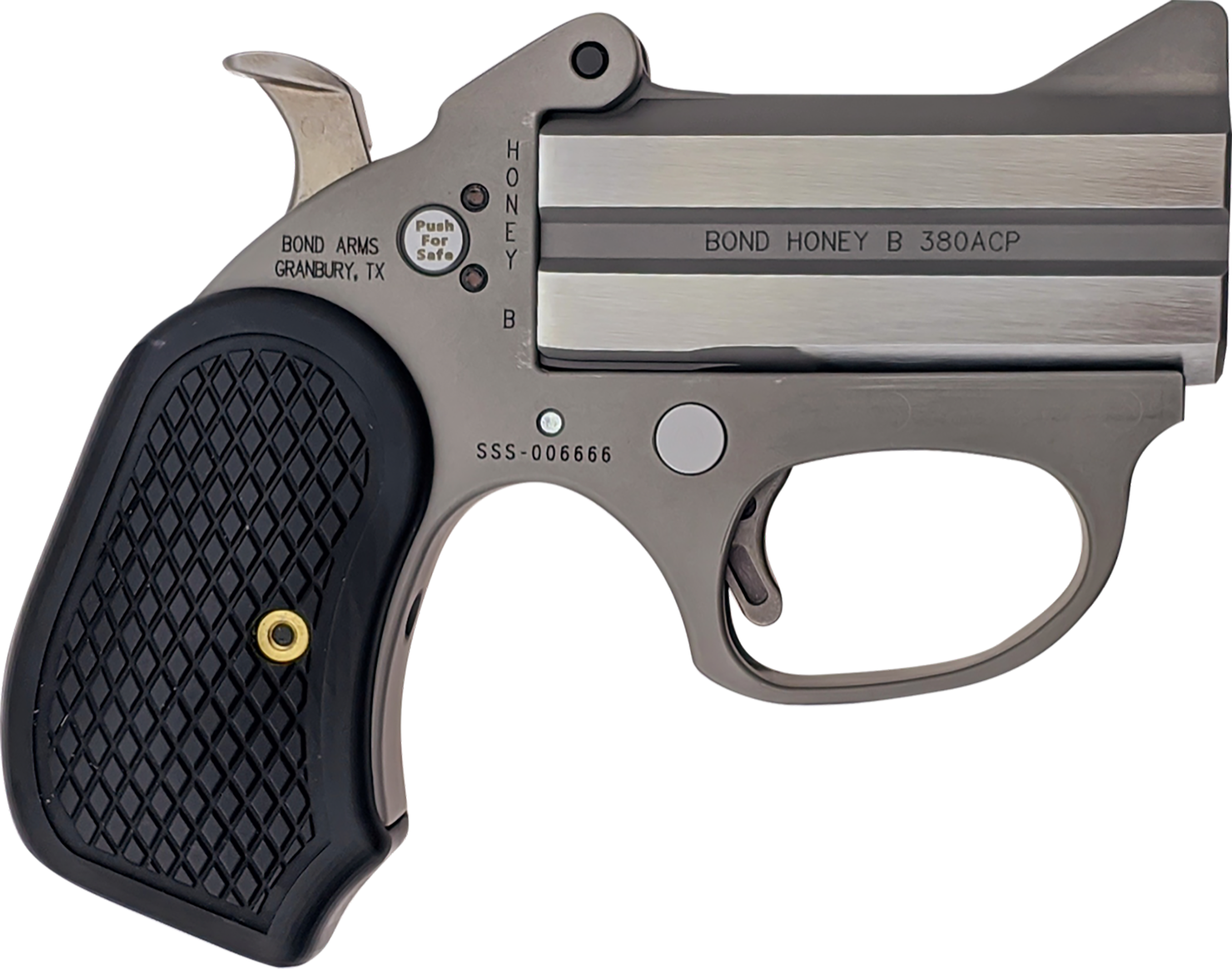 Bond Arms BAHB Honey B  38 Special 2rd Shot 3" Matte Stainless Steel Frame Black Extended B6 Resin Grips