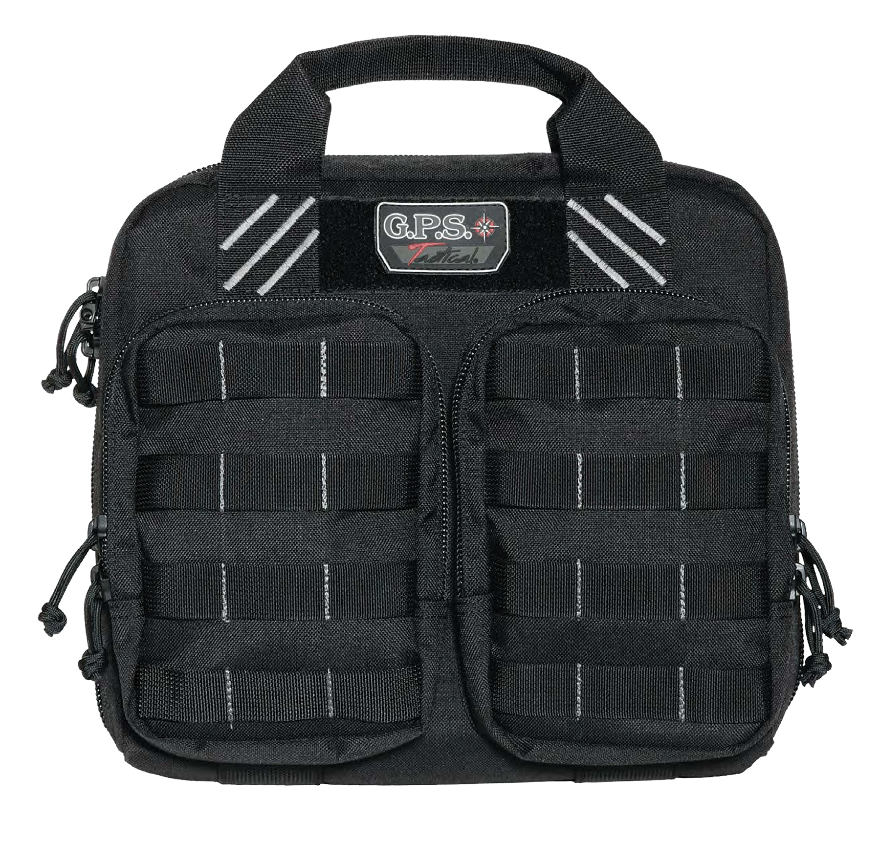 GPS Bags T1412PCB Tactical Double +2 Black 1000D Nylon Teflon Coating Holds 4 Handguns
