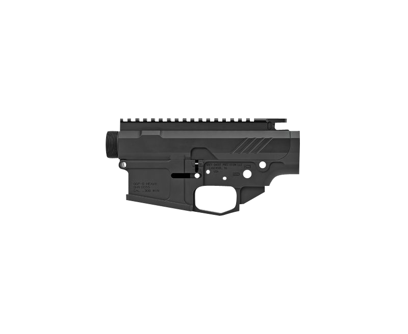 Grey Ghost Precision GGPSHEAVYRCVR AR MKII Heavy Receiver Set AR-10 Platform Multi-Caliber, 7075-T6 Aluminum w/Black Hardcoat Anodized Finish, Flared Mag Well, Optics Ready