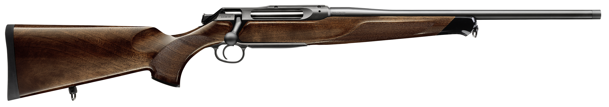 Sauer 80117100 505 Lux Full Size 270 WSM 3+1 24" Matte Blued Threaded Barrel, Matte Blued Saddle Mount Steel Receiver, Grade 2 Wood Fixed Stock