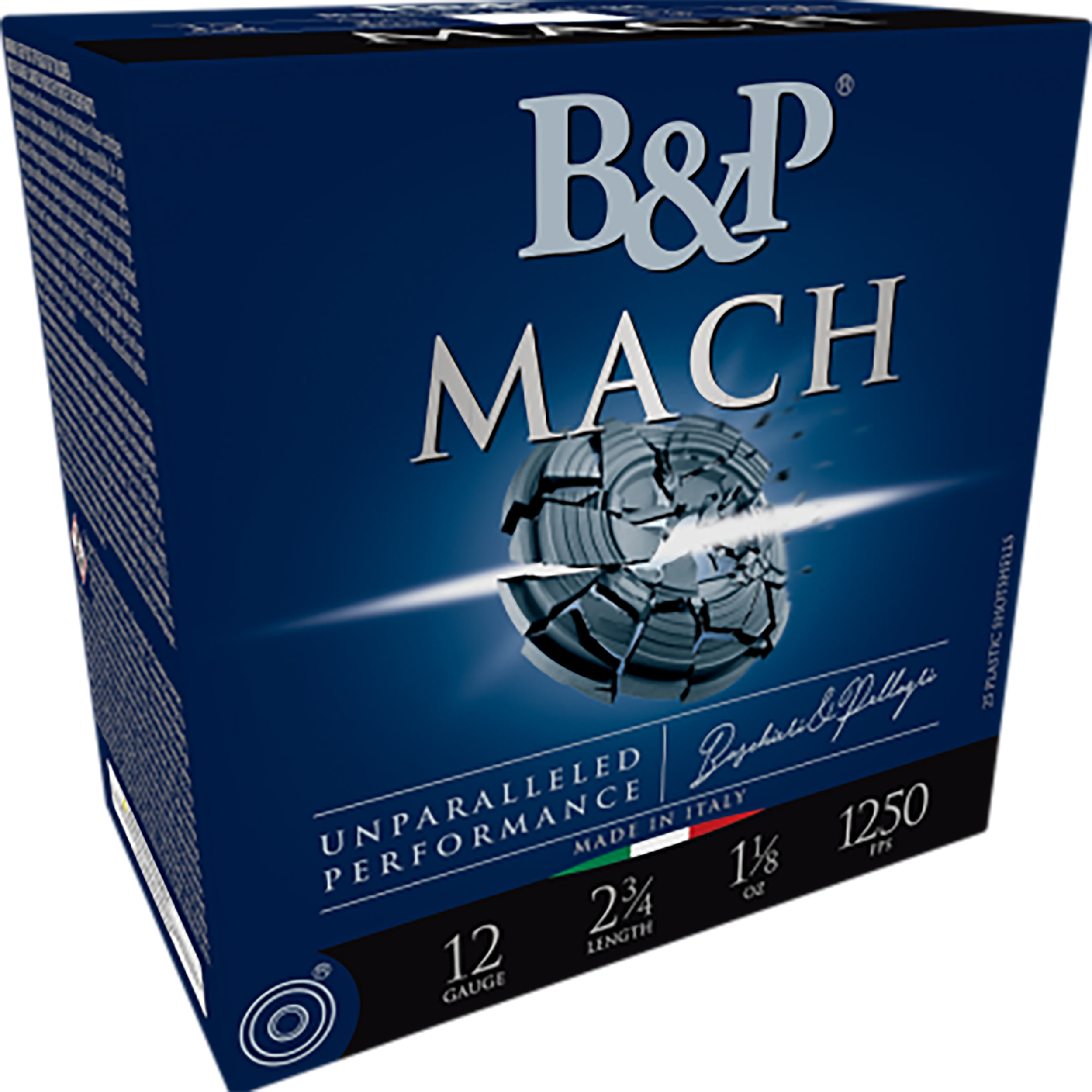 B&P F2 Mach Shotgun Loads 12 ga. 2.75 in. 1 1/8 oz. 1300 FPS 8 Shot 25 rd.
