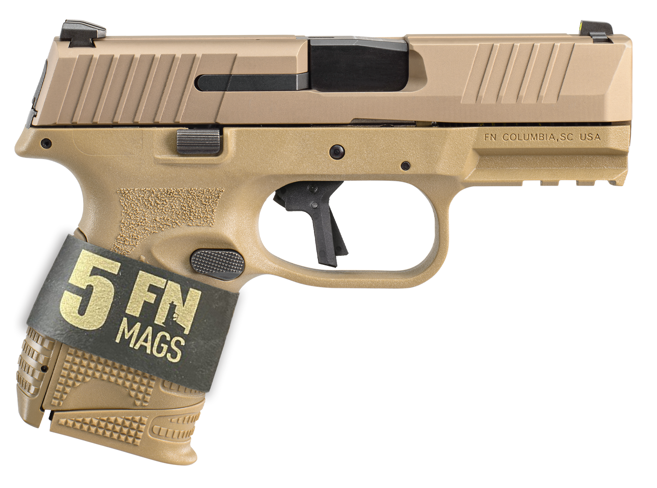 FN 509c 9mm 3.7in 24 Rounds Flat Dark Earth PVD Serrated Slide Ambidextrous
