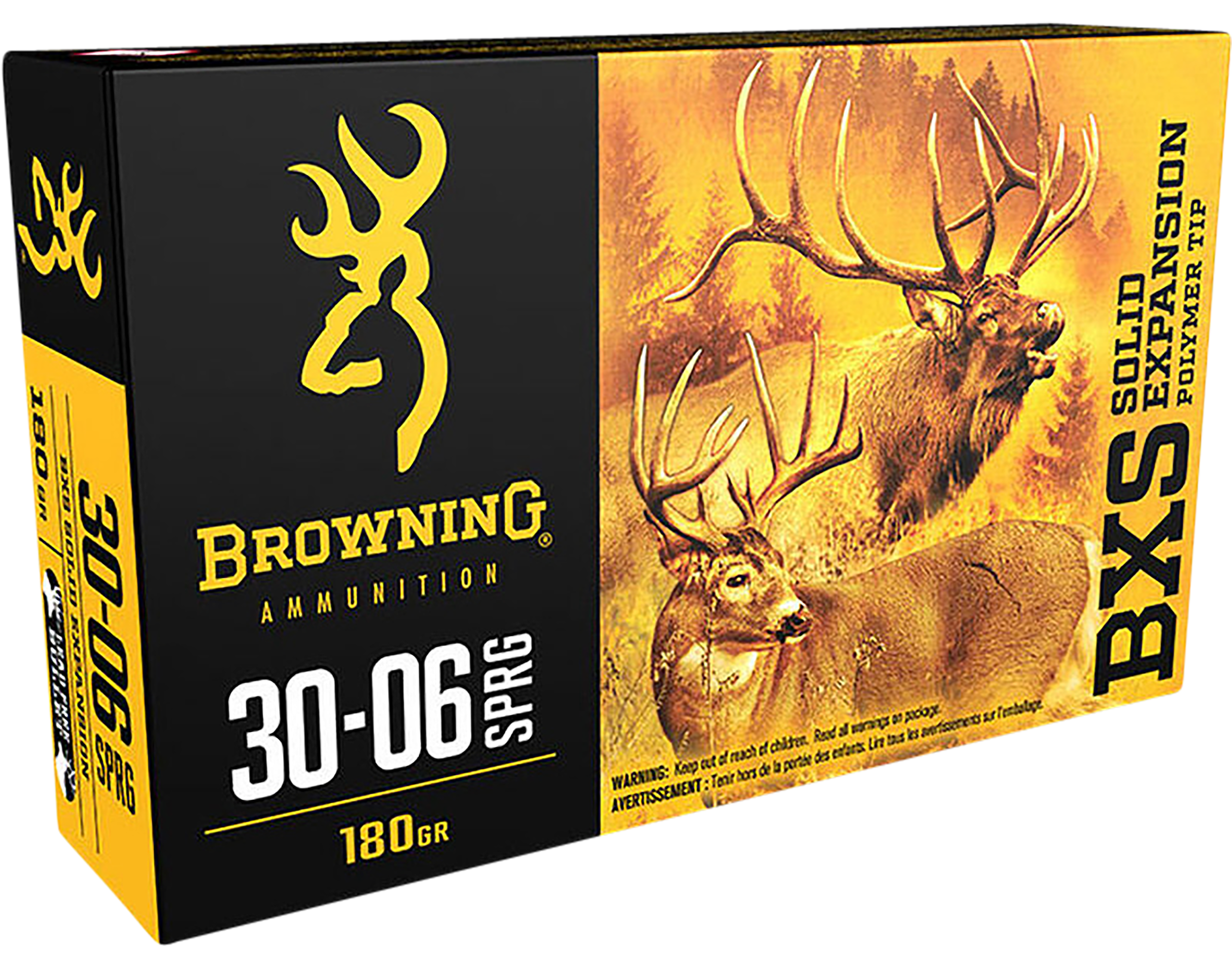 Browning Ammo B192430061 BXS Copper Expansion 30-06Springfield 180gr Lead Free Solid Expansion Polymer Tip 20 Rounds