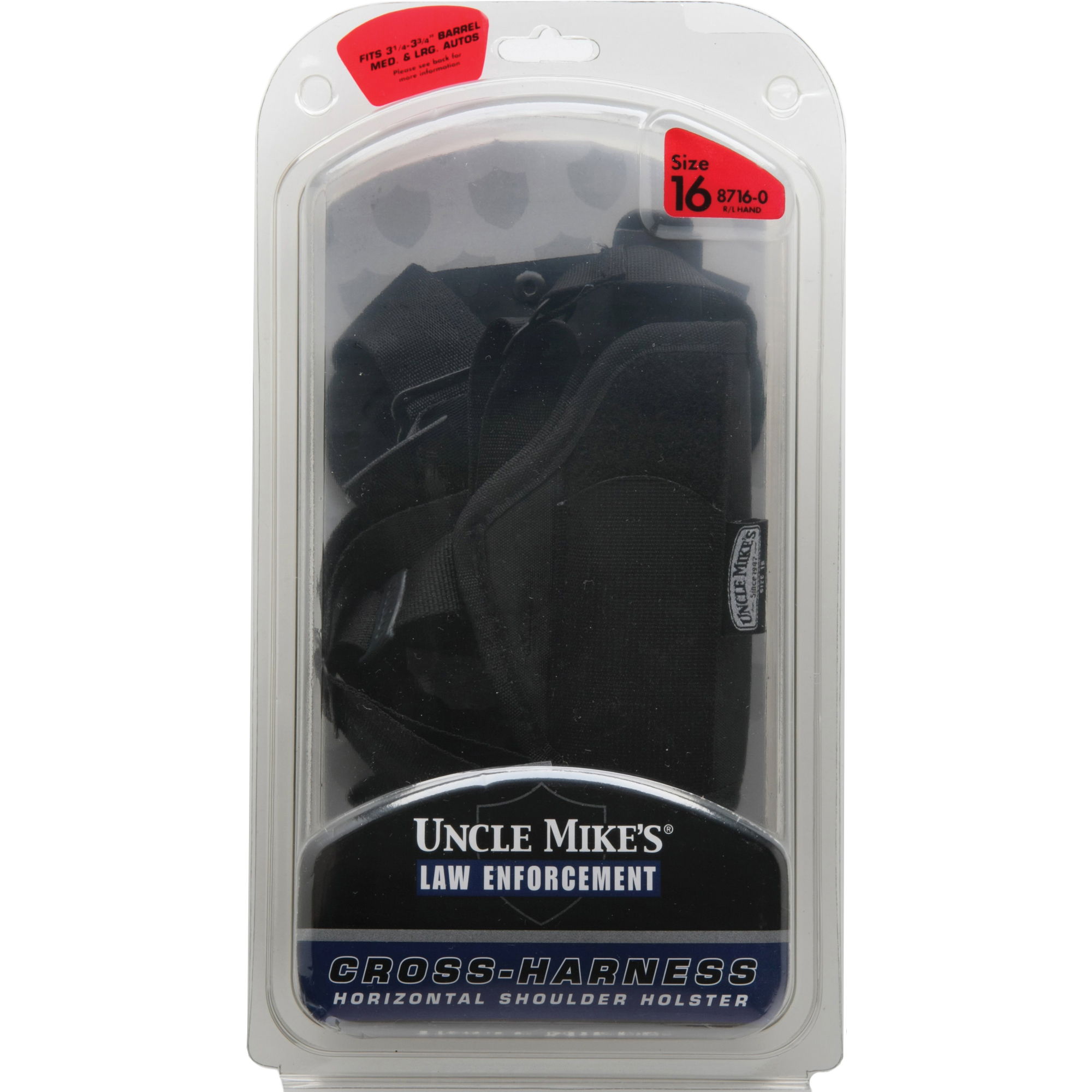 Uncle Mike's Plain Black Nylon Shoulder Holster 8716 AM#16