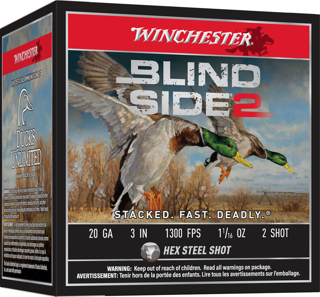 Winchester Blind Side 2 Shotgun Ammo 20 ga. 3 in. 1 1/16 oz. 2 Shot 25 rd.