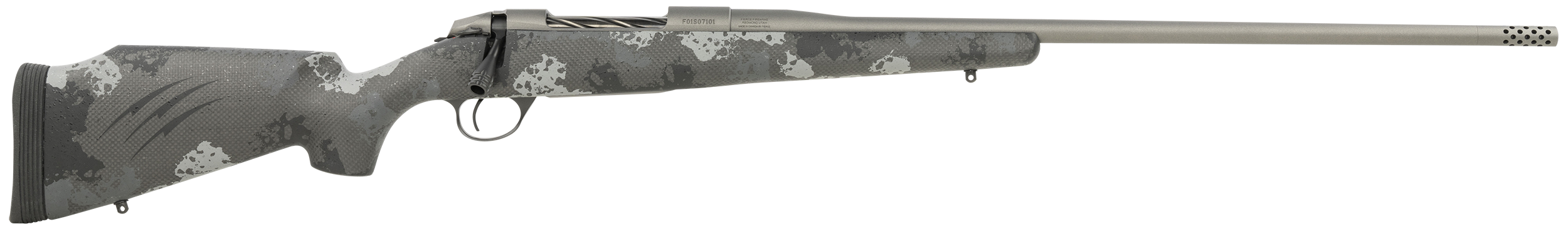 Fierce Firearms FSF7RM24TP Fury  7mm Rem Mag Caliber with 3+1 Capacity, 24" Stainless Barrel, Gray Cerakote Metal Finish, & Phantom Camo Synthetic Stock, (Full Size)