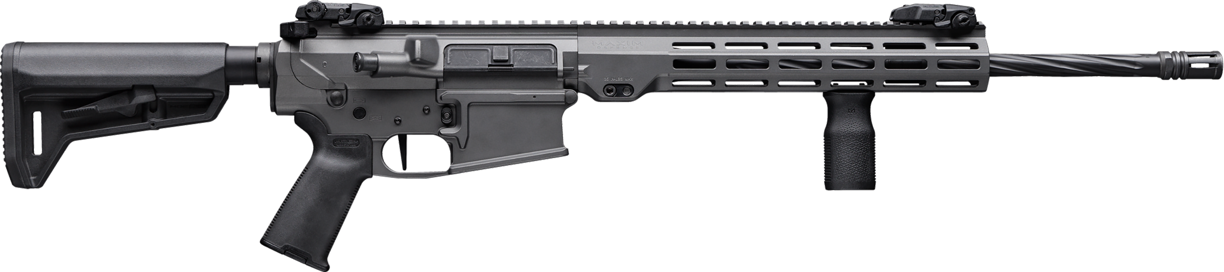 Maxim Defense MXM49685 MD10 L 308 Win 20+1 16" Fluted Barrel, Black Cerakote Finish, M-LOK Handguard, Magpul Furniture, SL-K Stock, MVG Grip, MBUS Sights, Blackout Defense Flat Trigger Maxim Defense MXM49685 MD10 L 308 Win 20+1 16" Fluted Barrel, Black Cerakote Finish, M-LOK Handguard, Magpul Furniture, SL-K Stock, MVG Grip, MBUS Sights, Blackout Defense Flat Trigger