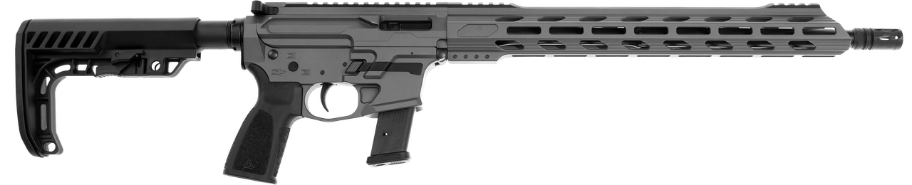 Live Free Armory LF9 CHALLENGER Billet AR-9 Rifle - Tungsten | 9mm | 16" Barrel | LFA Lightweight 15” M-Lok Free Float | Battle Link Minimalist Stock