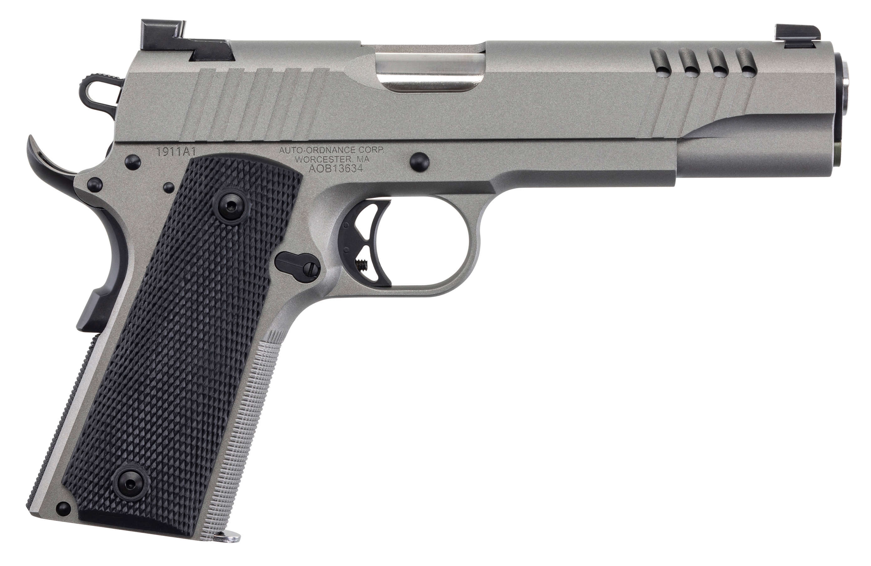 Auto Ordnance 1911 45ACP, 5in. Barrel, 7rd, Night Sights - Stainless (1911TCAC6N)
