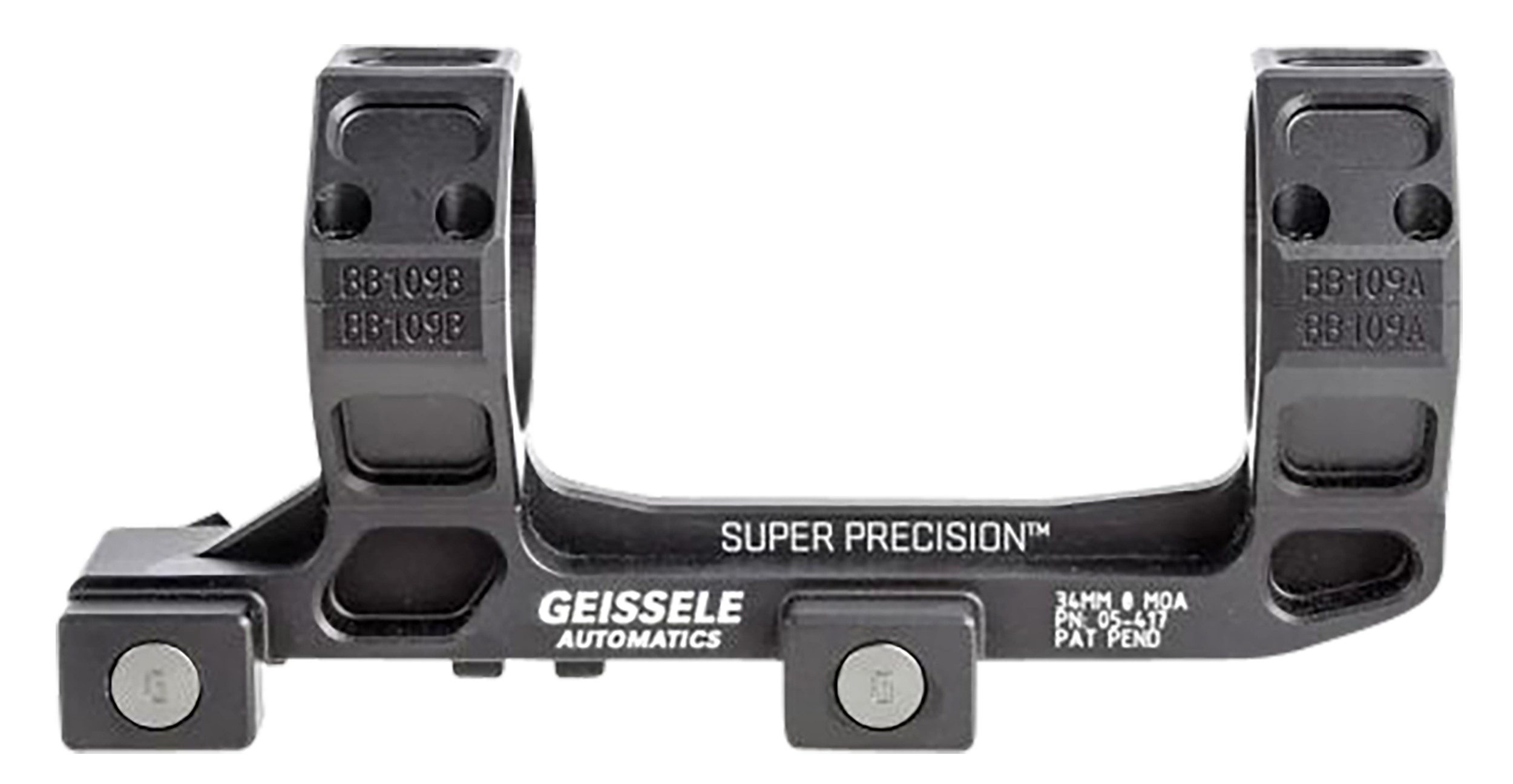 Geissele Automatics  AR15 Super Precision Scope Mount/Ring Combo Black Anodized - 05417B