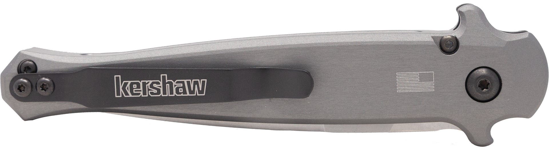 Kershaw 7150 Launch 8 3.50" Folding Spear Point Plain Stonewashed CPM 154 SS Blade Gray w/Insert Aluminum/Carbon Fiber Handle Includes Pocket Clip - 7150 - 087171055008