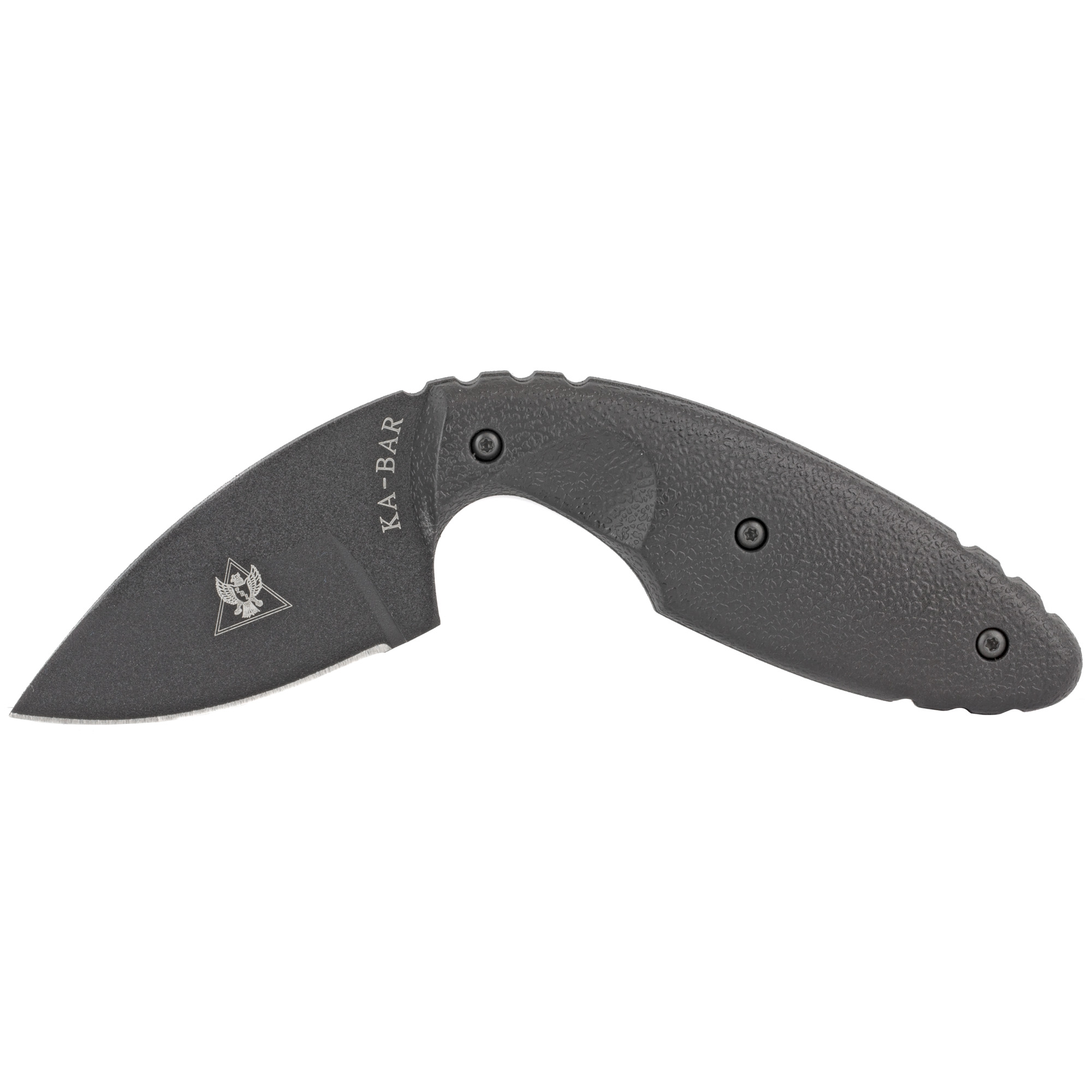 Ka-Bar 1480 TDI Law Enforcement 2.31" Fixed Drop Point Plain Black AUS-8A SS Blade, Black Zytel Handle, Includes Belt Clip/Sheath - 1480 - 617717214806