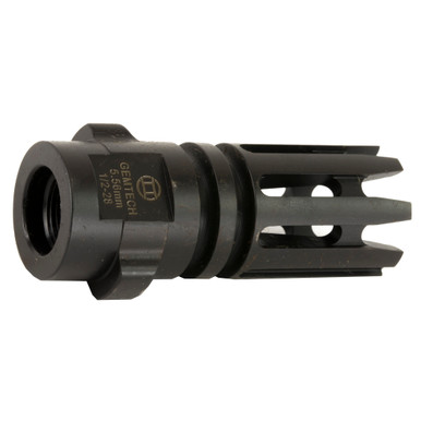 Gemtech 12145 Quickmounts Flash Hider Black Steel with 1/2"-28 tpi Threads & 2.40" OAL for 5.56x45mm NATO AR-Platform